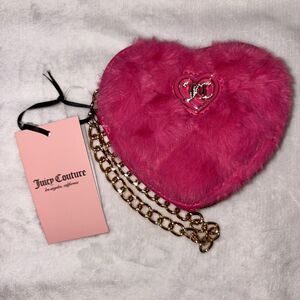 Juicy Couture Pink Flash Lets Get Cozy Heart Zip Around Wallet  Rare & NWT